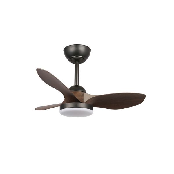 Ventilador de Techo LED STEL Mini S Negro+Madera 20W 1900Lm CCT Dim