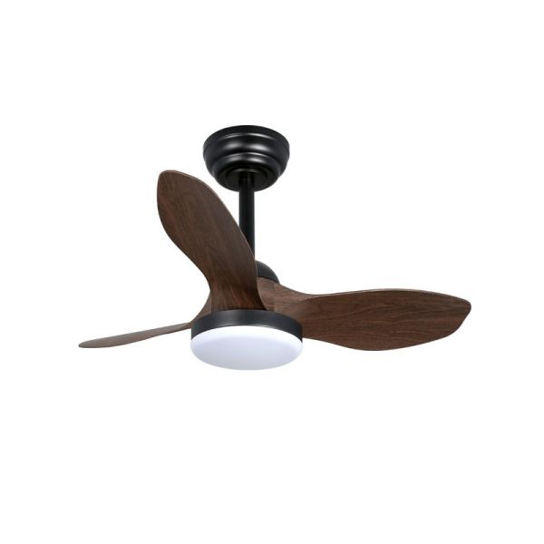 Ventilador de Techo LED STEL Mini S Negro+Madera 20W 1900Lm CCT Dim