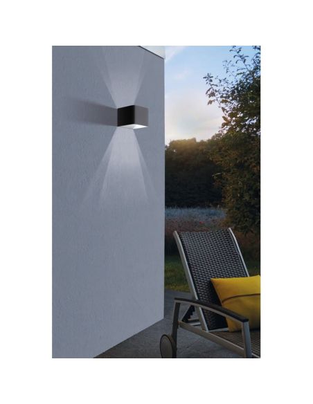 Aplique de Pared LED 8x13,5cm DONINNI 1 6,2W 550lm 3000K IP55 Negro