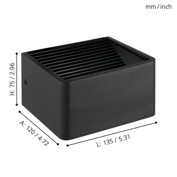 Applique LED 8x13,5cm DONINNI 1 6,2W 550lm 3000K IP55 Noir