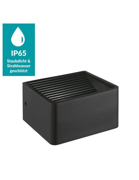 Applique LED 8x13,5cm DONINNI 1 6,2W 550lm 3000K IP55 Noir