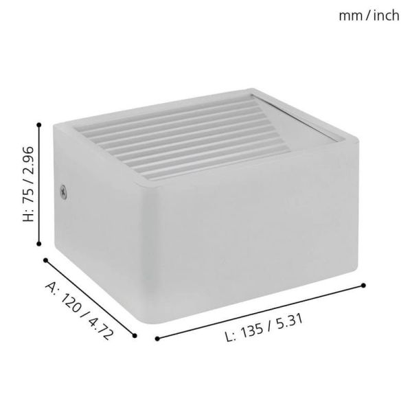 Aplique de Pared LED 8x13,5cm DONINNI 1 6,2W 550lm 3000K IP55 Blanco