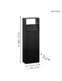 Baliza para Exterior Superficie LED 40cm DONINNI 1 6,2W 550lm 3000K IP65 Negro