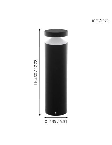 Farol de superfície exterior MELZO 45cm 1300lm 11W IP65