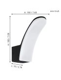Aplique de Pared LED Moderno FIUMICINO Luz Cálida 3000K 11,5W 1200lm IP44
