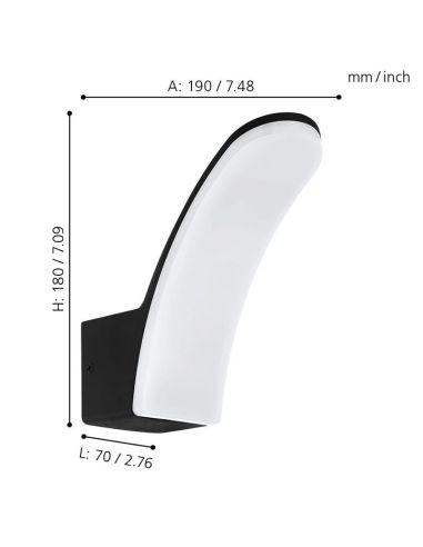 Aplique de Pared LED Moderno FIUMICINO Luz Cálida 3000K 11,5W 1200lm IP44