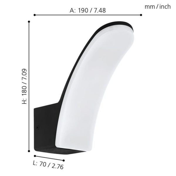 Aplique de Pared LED Moderno FIUMICINO Luz Cálida 3000K 11,5W 1200lm IP44