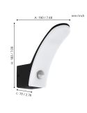 Aplique de Pared LED FIUMICINO con Sensor Movimiento Luz Cálida 3000K 11,5W IP44