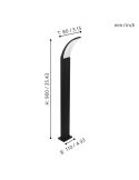 Poste Exterior LED 11,5W FIUMICINO 90cm Luz Cálida 3000K 1200lm IP44