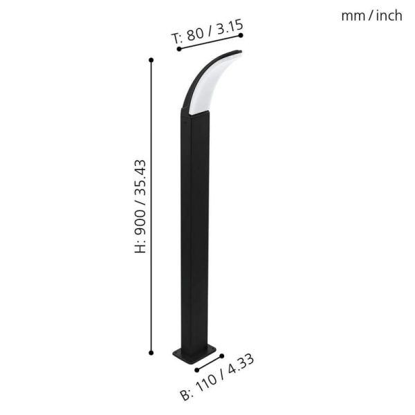 Poste Exterior LED 11,5W FIUMICINO 90cm Luz Cálida 3000K 1200lm IP44