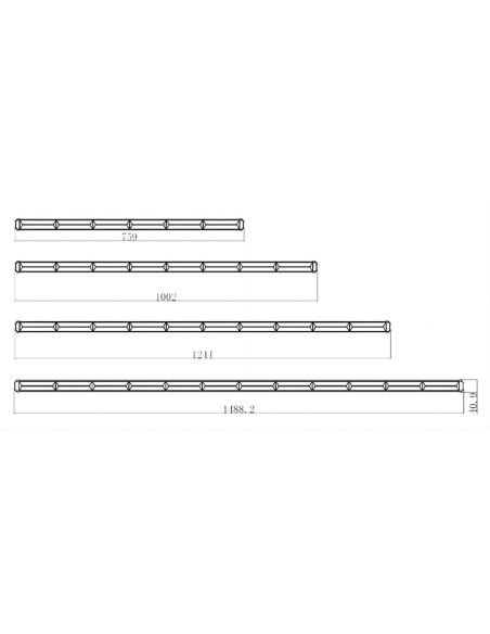 Barra de aviso direcional com LED Homologada para veículos especiais 8x6x3W com painel controlador dimensões Agropar