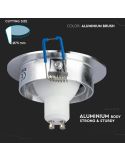 Aro Empotrable Basculante MR16/GU10 -Redondo Plano- de Acero Pulido Vtac Corte | Leonleds