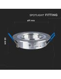 Anneau encastré inclinable MR16/GU10 -Plat rond- en acier poli Mesures Vtac | Léonleds