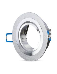 Aro Empotrable Basculante MR16/GU10 -Redondo Plano- de Acero Pulido Vtac | Leonleds