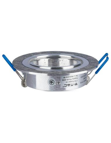 Aro Empotrable Basculante MR16/GU10 -Redondo Plano- de Acero Pulido Vtac Lateral | Leonleds