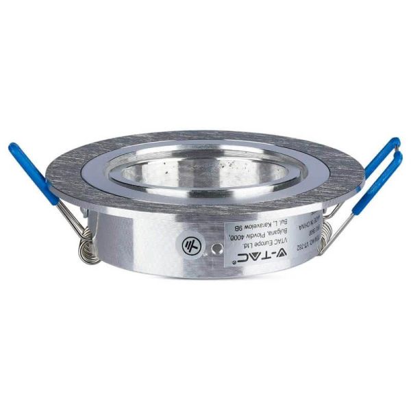 Aro Empotrable Basculante MR16/GU10 -Redondo Plano- de Acero Pulido Vtac Lateral | Leonleds