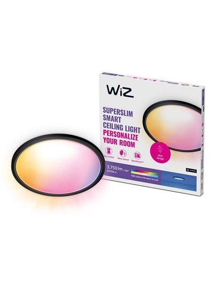 Plafonnier LED intelligent SuperSlim 32W 3,750Lm 2200K - 6500K blanc ou noir