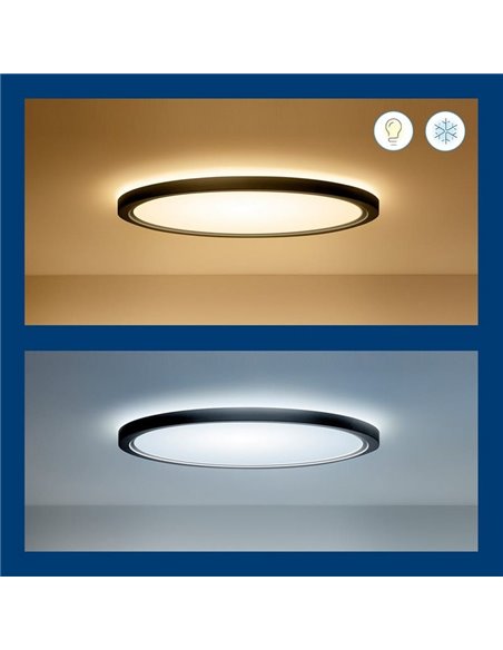Plafón de techo inteligente LED SuperSlim 22W 2.600Lm 2200K - 6500K RGB blanco o negro