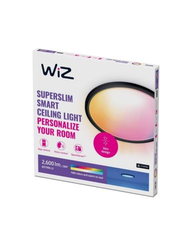 Plafón de techo inteligente LED SuperSlim 22W 2.600Lm 2200K - 6500K RGB blanco o negro