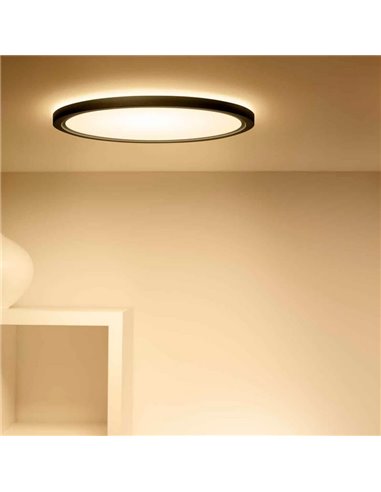 Plafon LED inteligente SuperSlim 22W 2.600Lm 2200K - 6500K RGB branco ou preto