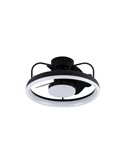 Ventilador de techo LED moderno STRIKE negro 50W 4800Lm con 3 tonos de blancos