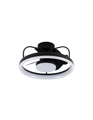 Ventilador de techo LED moderno STRIKE negro 50W 4800Lm con 3 tonos de blancos