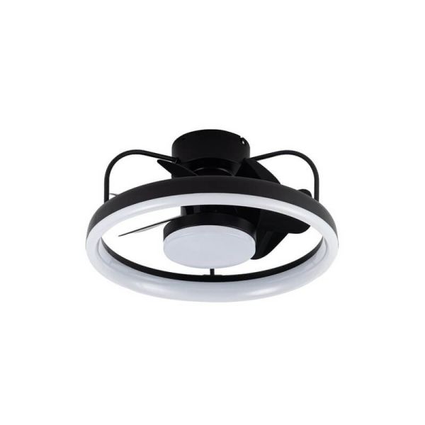Ventilador de techo LED moderno STRIKE negro 50W 4800Lm con 3 tonos de blancos
