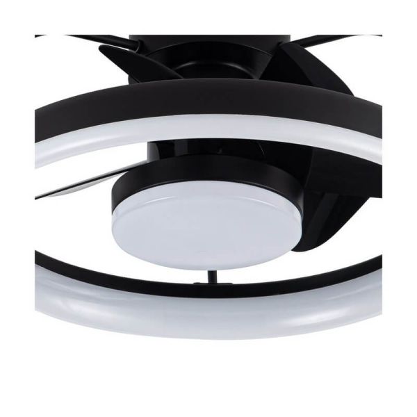 Ventilador de techo LED moderno STRIKE negro 50W 4800Lm con 3 tonos de blancos