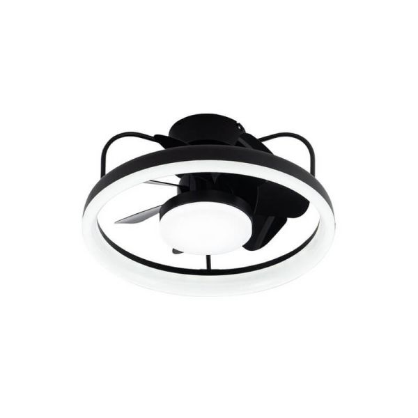 Ventilador de techo LED moderno STRIKE negro 50W 4800Lm con 3 tonos de blancos