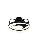 Ventilador de techo LED moderno STRIKE negro 50W 4800Lm con 3 tonos de blancos