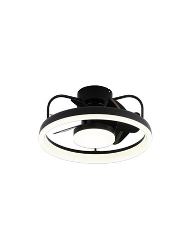 Ventilador de techo LED moderno STRIKE negro 50W 4800Lm con 3 tonos de blancos