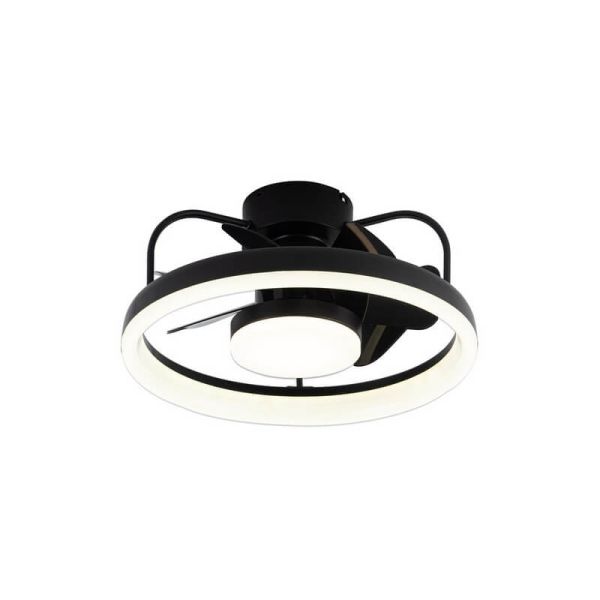 Ventilateur de plafond LED moderne STRIKE noir 50W 4800Lm avec 3 nuances de blanc