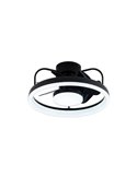 Ventilador de techo LED moderno STRIKE negro 50W 4800Lm con 3 tonos de blancos