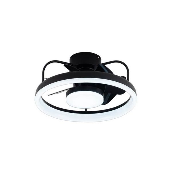 Ventilador de techo LED moderno STRIKE negro 50W 4800Lm con 3 tonos de blancos