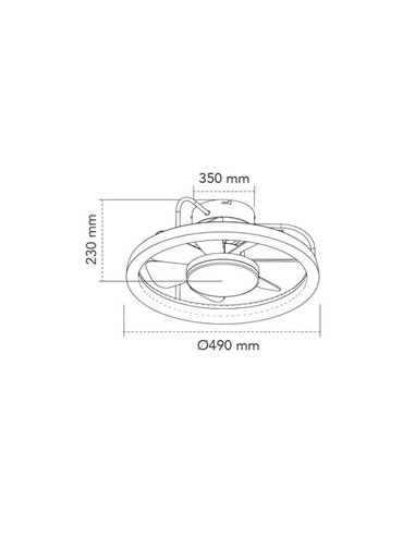 Ventilador de techo LED moderno STRIKE negro 50W 4800Lm con 3 tonos de blancos