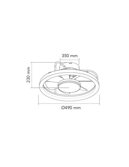 Ventilador de techo LED moderno STRIKE negro 50W 4800Lm con 3 tonos de blancos