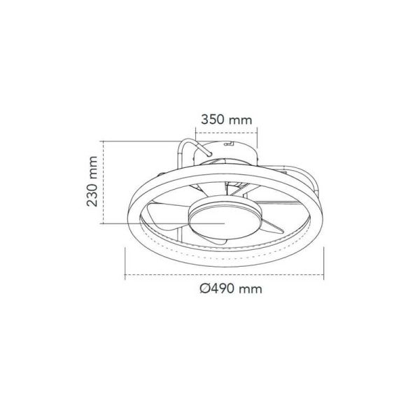 Ventilador de techo LED moderno STRIKE negro 50W 4800Lm con 3 tonos de blancos