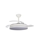 Ventilateur de Plafond LED à pales rétractables SUPERECO Blanc 45W 4400Lm CCT
