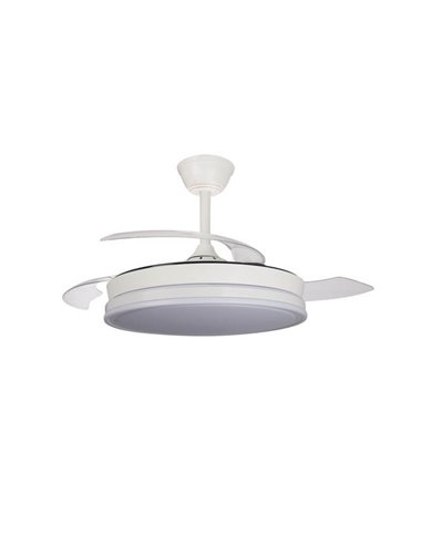 Ventilador de teto LED com lâminas retráteis SUPERECO Branco 45W 4400Lm CCT