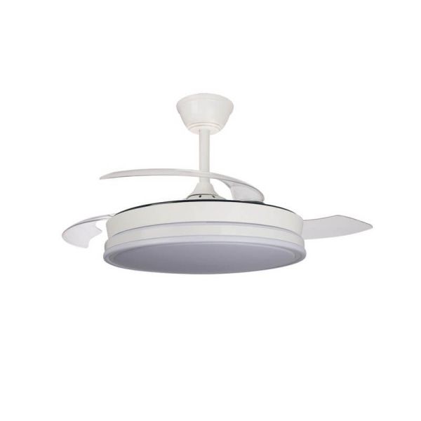 Ventilador de Techo LED aspas retráctiles SUPERECO Blanco 45W 4400Lm CCT