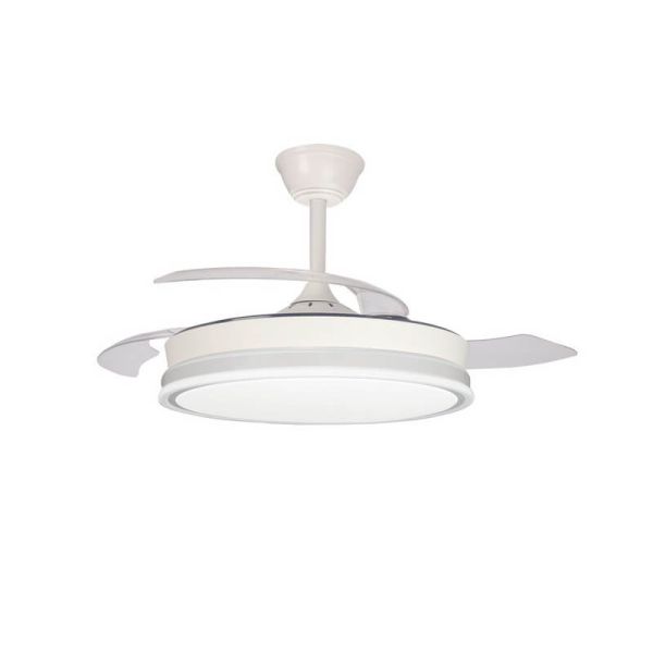 Ventilador de Techo LED aspas retráctiles SUPERECO Blanco 45W 4400Lm CCT