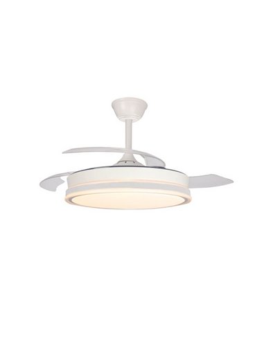 Ventilador de teto LED com lâminas retráteis SUPERECO Branco 45W 4400Lm CCT
