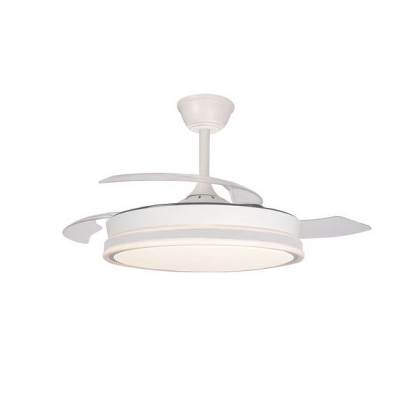 Ventilador de Techo LED aspas retráctiles SUPERECO Blanco 45W 4400Lm CCT