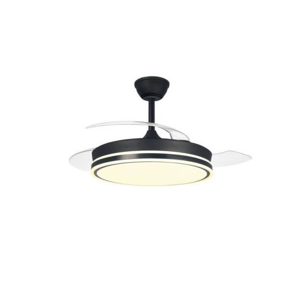 Ventilador de Techo LED aspas retráctiles SUPERECO Negro 45W 4400Lm CCT