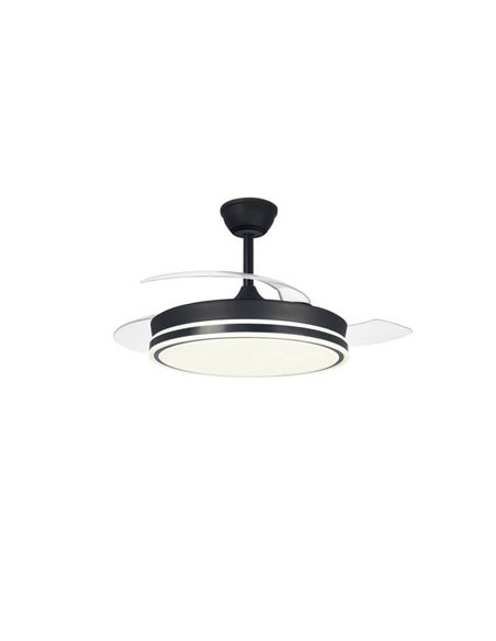 Ventilateur de Plafond LED Pales Rétractables SUPERECO Noir 45W 4400Lm CCT
