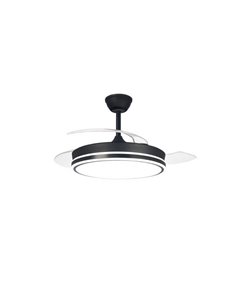 Ventilador de Techo LED aspas retráctiles SUPERECO Negro 45W 4400Lm CCT