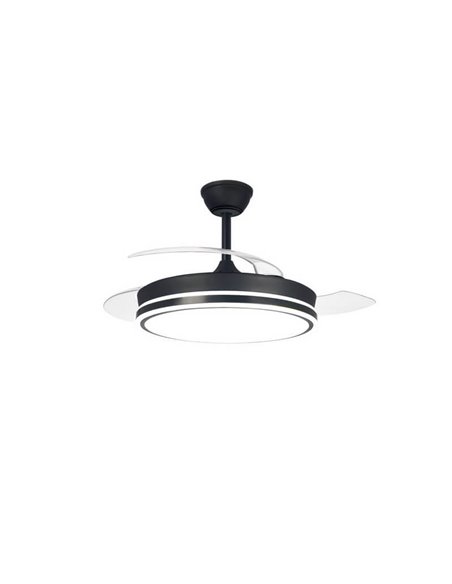 Ventilador de Techo LED aspas retráctiles SUPERECO Negro 45W 4400Lm CCT