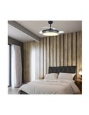 Ventilateur de Plafond LED Pales Rétractables SUPERECO Noir 45W 4400Lm CCT