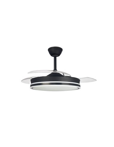 Ventilador de Techo LED aspas retráctiles SUPERECO Negro 45W 4400Lm CCT
