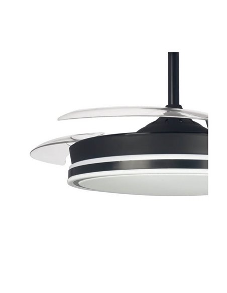 Ventilador de Techo LED aspas retráctiles SUPERECO Negro 45W 4400Lm CCT